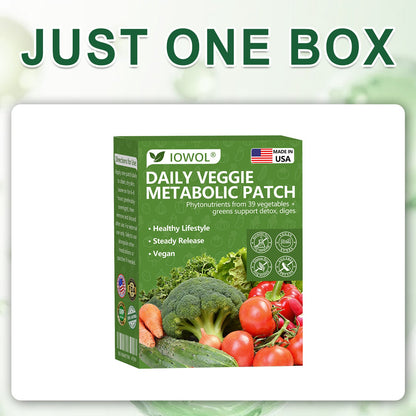 𝐈𝐎𝐖𝐎𝐋® 𝐃𝐚𝐢𝐥𝐲 𝐕𝐞𝐠𝐞𝐭𝐚𝐛𝐥𝐞 𝐌𝐞𝐭𝐚𝐛𝐨𝐥𝐢𝐜 𝐏𝐚𝐭𝐜𝐡 𝐮𝐬𝐞𝐬 𝐨𝐫𝐠𝐚𝐧𝐢𝐜 𝐯𝐞𝐠𝐞𝐭𝐚𝐛𝐥𝐞 𝐞𝐱𝐭𝐫𝐚𝐜𝐭𝐬 𝐚𝐧𝐝 𝐩𝐡𝐲𝐭𝐨𝐧𝐮𝐭𝐫𝐢𝐞𝐧𝐭𝐬 𝐟𝐫𝐨𝐦 𝟑𝟗 𝐯𝐞𝐠𝐞𝐭𝐚𝐛𝐥𝐞𝐬 + 𝐠𝐫𝐞𝐞𝐧𝐬 𝐭𝐨 𝐬𝐮𝐩𝐩𝐨𝐫𝐭 𝐝𝐞𝐭𝐨𝐱, 𝐝𝐢𝐠𝐞𝐬𝐭𝐢𝐨𝐧 & 𝐦𝐞𝐭𝐚𝐛𝐨𝐥𝐢𝐜 𝐫𝐞𝐬𝐞𝐭, 𝐚𝐧𝐝 𝐛𝐨𝐨𝐬𝐭 𝐞𝐧𝐞𝐫𝐠𝐲 𝐟𝐨𝐫 𝐚𝐥𝐥-𝐝𝐚𝐲 𝐰𝐞𝐥𝐥𝐧𝐞𝐬𝐬
