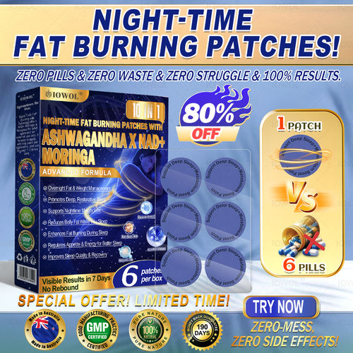 IOWOL ® NIGHT-TIME FAT BURNING PATCHES! ZERO PILLS & ZERO WASTE & ZERO STRUGGLE & 100% RESULTS