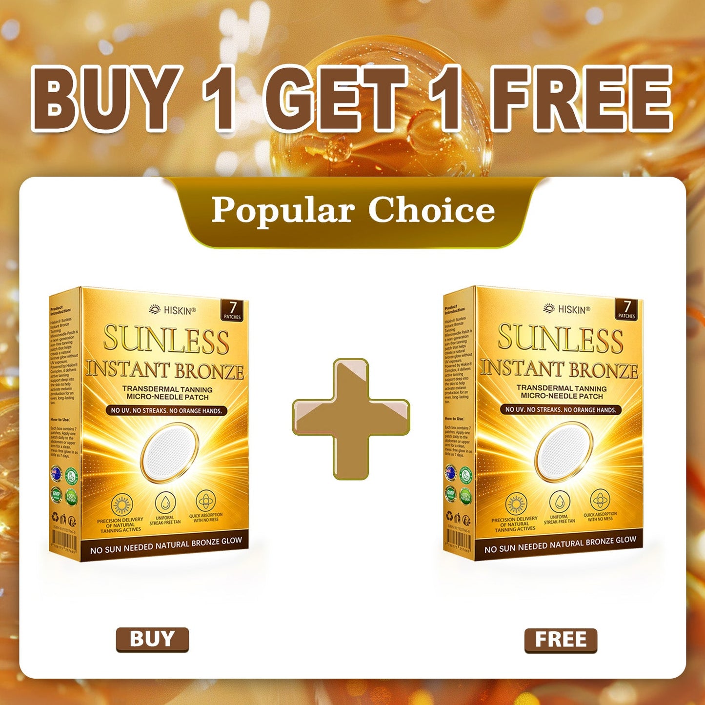 𝐇𝐢𝐬𝐤𝐢𝐧® 𝐒𝐮𝐧𝐥𝐞𝐬𝐬 𝐈𝐧𝐬𝐭𝐚𝐧𝐭 𝐁𝐫𝐨𝐧𝐳𝐞 𝐓𝐚𝐧𝐧𝐢𝐧𝐠 𝐌𝐢𝐜𝐫𝐨𝐧𝐞𝐞𝐝𝐥𝐞 𝐏𝐚𝐭𝐜𝐡☀️ 𝐍𝐨 𝐔𝐕, 𝐍𝐨 𝐎𝐫𝐚𝐧𝐠𝐞, 𝐍𝐨 𝐒𝐭𝐫𝐞𝐚𝐤𝐬, 𝐍𝐨 𝐃𝐇𝐀, 𝐍𝐨 𝐌𝐞𝐬𝐬