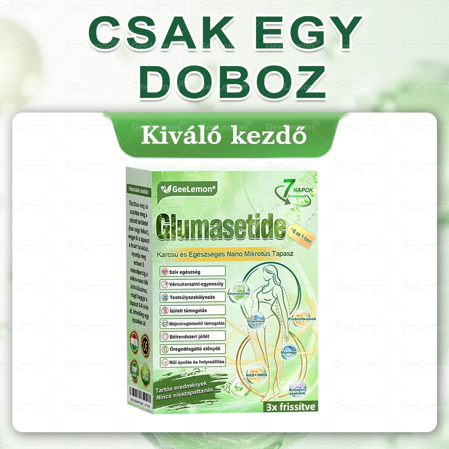 𝐆𝐞𝑒𝐿𝑒𝐦𝐨𝐧® Glumasetide 8 az 1-ben Karcsú és Egészséges Nano Mikrotűs Tapasz ✅