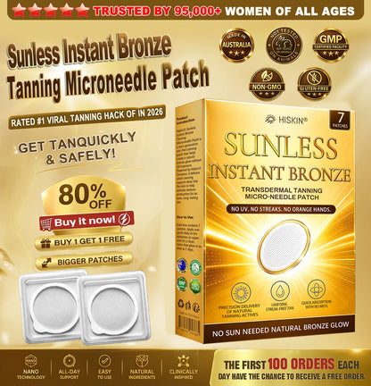 𝐇𝐢𝐬𝐤𝐢𝐧® 𝐒𝐮𝐧𝐥𝐞𝐬𝐬 𝐈𝐧𝐬𝐭𝐚𝐧𝐭 𝐁𝐫𝐨𝐧𝐳𝐞 𝐓𝐚𝐧𝐧𝐢𝐧𝐠 𝐌𝐢𝐜𝐫𝐨𝐧𝐞𝐞𝐝𝐥𝐞 𝐏𝐚𝐭𝐜𝐡☀️ 𝐍𝐨 𝐔𝐕, 𝐍𝐨 𝐎𝐫𝐚𝐧𝐠𝐞, 𝐍𝐨 𝐒𝐭𝐫𝐞𝐚𝐤𝐬, 𝐍𝐨 𝐃𝐇𝐀, 𝐍𝐨 𝐌𝐞𝐬𝐬