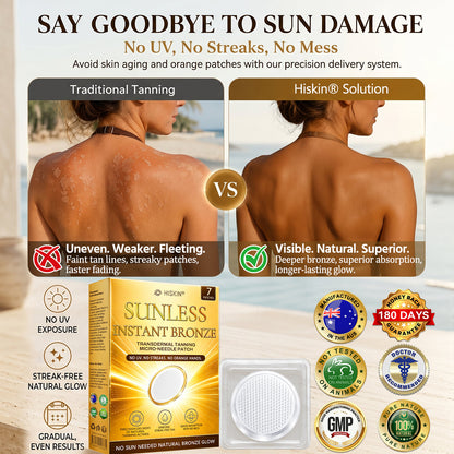𝐇𝐢𝐬𝐤𝐢𝐧® 𝐒𝐮𝐧𝐥𝐞𝐬𝐬 𝐈𝐧𝐬𝐭𝐚𝐧𝐭 𝐁𝐫𝐨𝐧𝐳𝐞 𝐓𝐚𝐧𝐧𝐢𝐧𝐠 𝐌𝐢𝐜𝐫𝐨𝐧𝐞𝐞𝐝𝐥𝐞 𝐏𝐚𝐭𝐜𝐡☀️ 𝐍𝐨 𝐔𝐕, 𝐍𝐨 𝐎𝐫𝐚𝐧𝐠𝐞, 𝐍𝐨 𝐒𝐭𝐫𝐞𝐚𝐤𝐬, 𝐍𝐨 𝐃𝐇𝐀, 𝐍𝐨 𝐌𝐞𝐬𝐬