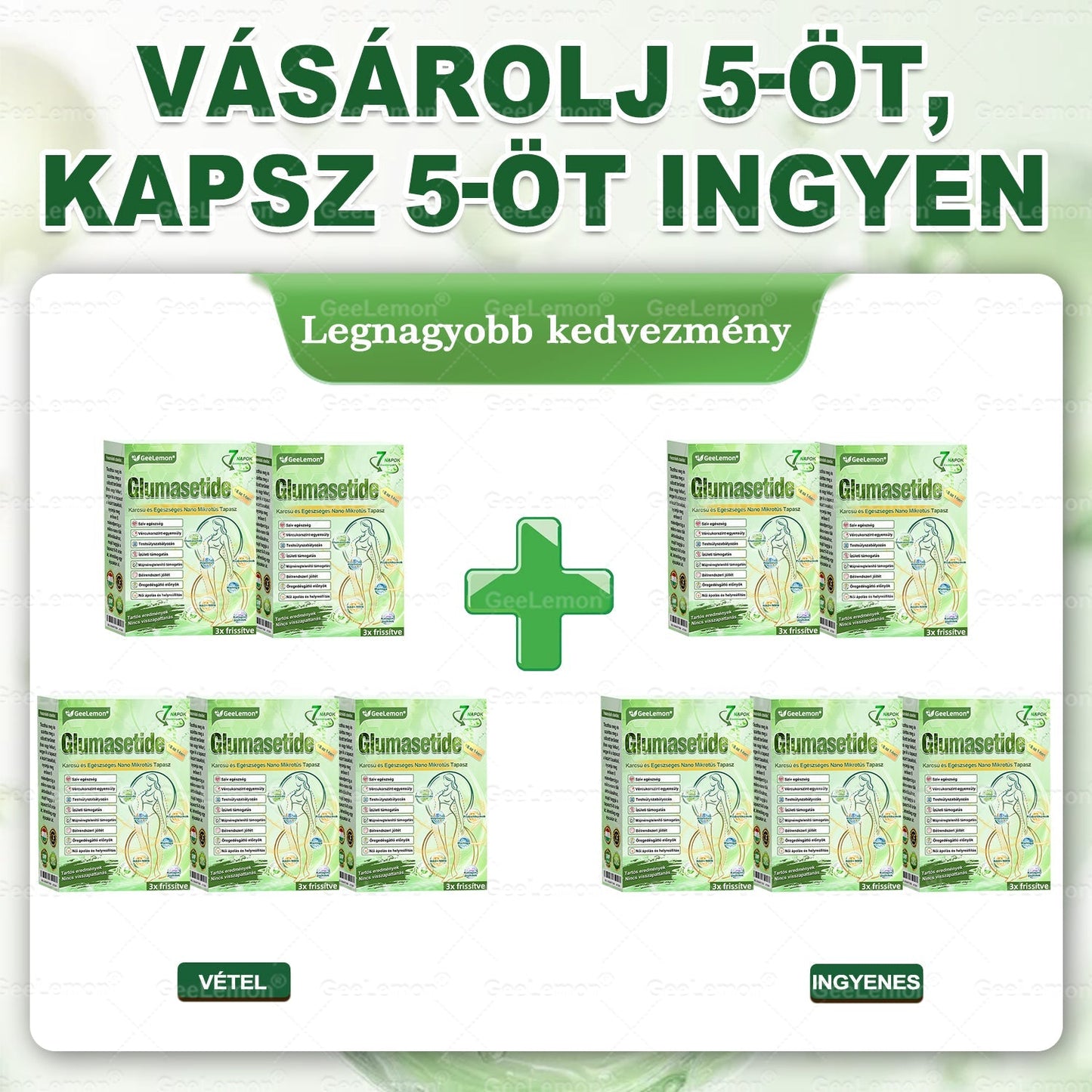 𝐆𝐞𝑒𝐿𝑒𝐦𝐨𝐧® Glumasetide 8 az 1-ben Karcsú és Egészséges Nano Mikrotűs Tapasz ✅