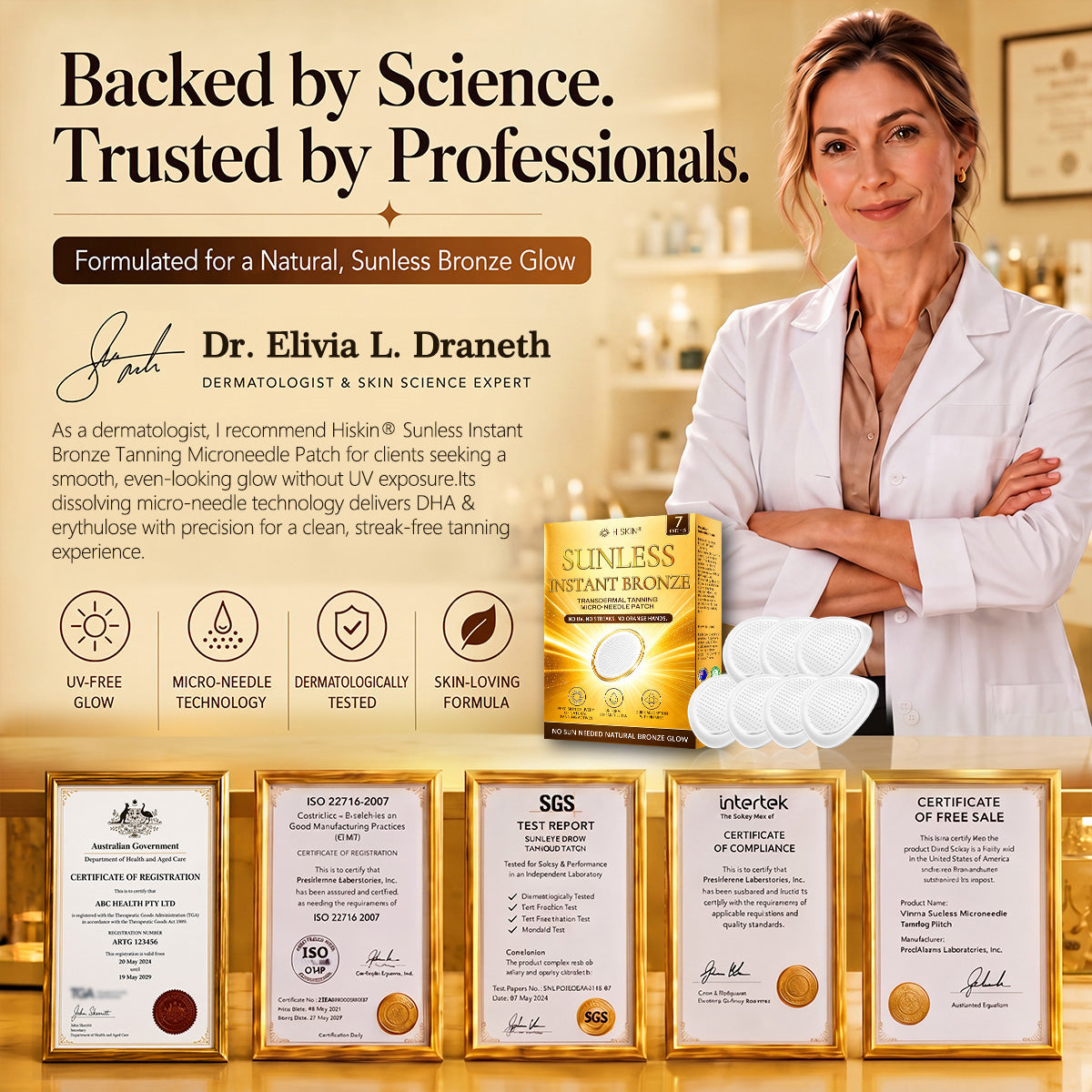 𝐇𝐢𝐬𝐤𝐢𝐧® 𝐒𝐮𝐧𝐥𝐞𝐬𝐬 𝐈𝐧𝐬𝐭𝐚𝐧𝐭 𝐁𝐫𝐨𝐧𝐳𝐞 𝐓𝐚𝐧𝐧𝐢𝐧𝐠 𝐌𝐢𝐜𝐫𝐨𝐧𝐞𝐞𝐝𝐥𝐞 𝐏𝐚𝐭𝐜𝐡☀️ 𝐍𝐨 𝐔𝐕, 𝐍𝐨 𝐎𝐫𝐚𝐧𝐠𝐞, 𝐍𝐨 𝐒𝐭𝐫𝐞𝐚𝐤𝐬, 𝐍𝐨 𝐃𝐇𝐀, 𝐍𝐨 𝐌𝐞𝐬𝐬